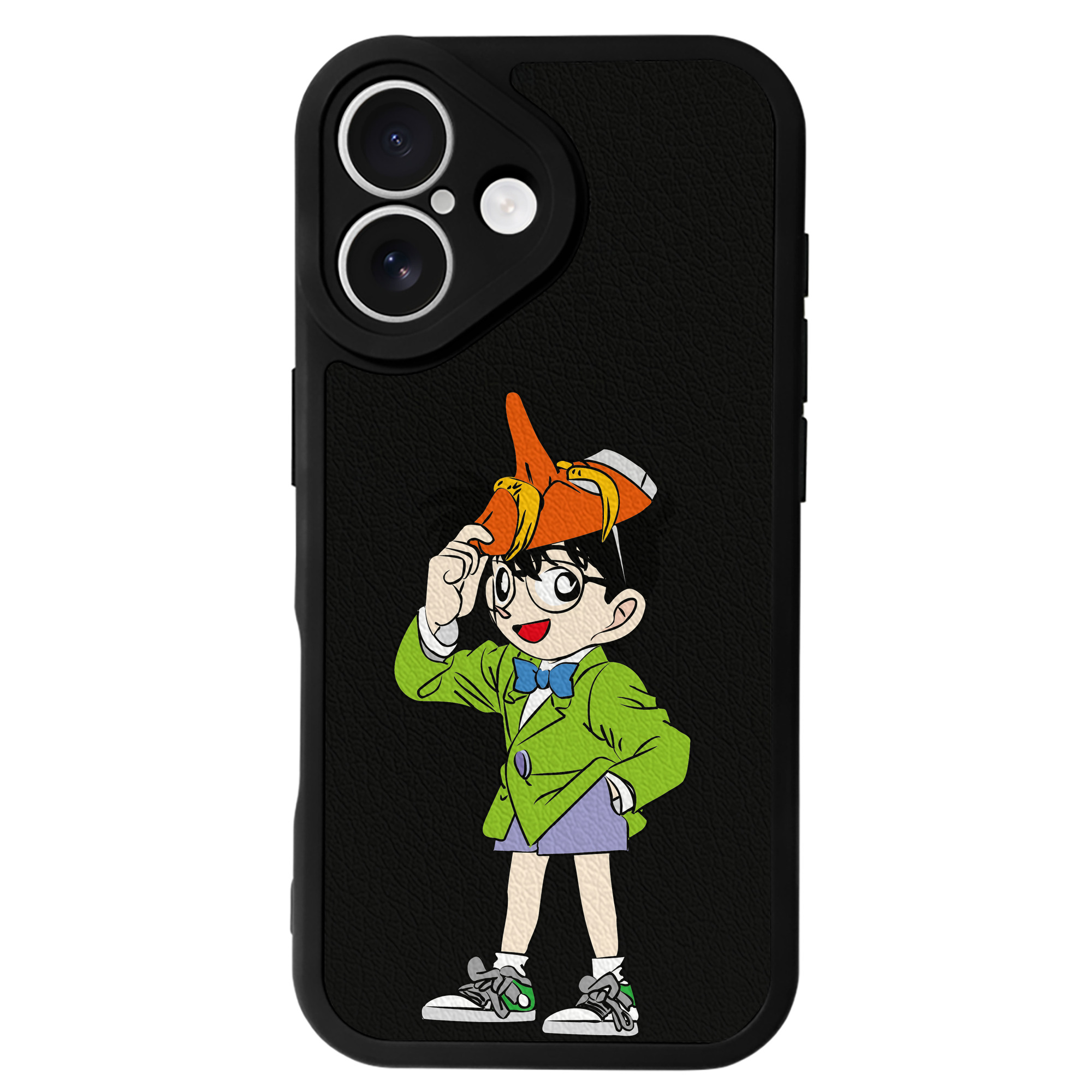 （画像用） 名探偵コナン 江戸川 コナン Detective Conan Conan Edogawa 【iPhone 16シリーズ対応】シリコンスマホケース（レザー調） 材質：シリコン